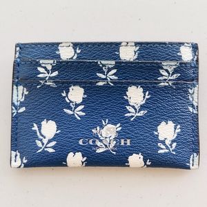 Coach Bags - Coach Leather Blue Floral Flower Card Case Wallet Coach Bags - Coach Leather Blue Floral Flower Card Case Wallet